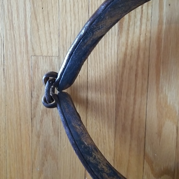 Antique wood, iron and leather horse yoke - Picture 4 of 10